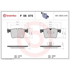 BREMBO fékbetétkészlet, tárcsafék P 06 075 autóalkatrész