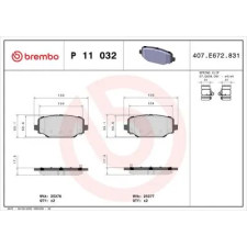 BREMBO fékbetétkészlet, tárcsafék P 11 032 autóalkatrész