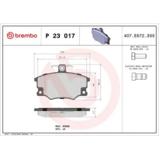 BREMBO fékbetétkészlet, tárcsafék P 23 017 autóalkatrész