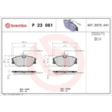 BREMBO fékbetétkészlet, tárcsafék P 23 061 autóalkatrész