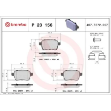 BREMBO fékbetétkészlet, tárcsafék P 23 156 autóalkatrész