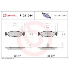 BREMBO fékbetétkészlet, tárcsafék P 24 044 autóalkatrész