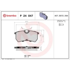 BREMBO fékbetétkészlet, tárcsafék P 24 047 autóalkatrész
