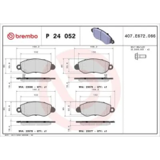 BREMBO fékbetétkészlet, tárcsafék P 24 052 autóalkatrész