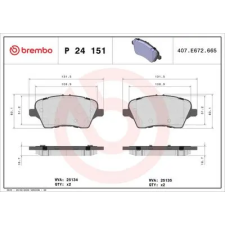 BREMBO fékbetétkészlet, tárcsafék P 24 151 autóalkatrész