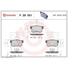 BREMBO fékbetétkészlet, tárcsafék P 28 051 autóalkatrész
