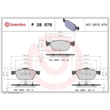 BREMBO fékbetétkészlet, tárcsafék P 28 076X autóalkatrész