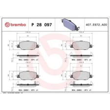 BREMBO fékbetétkészlet, tárcsafék P 28 097 autóalkatrész