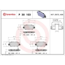 BREMBO fékbetétkészlet, tárcsafék P 30 103 autóalkatrész