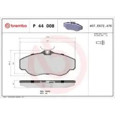 BREMBO fékbetétkészlet, tárcsafék P 44 008 fékbetét