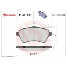 BREMBO fékbetétkészlet, tárcsafék P 44 011 autóalkatrész