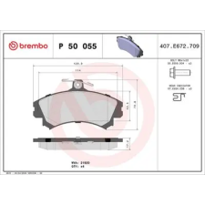 BREMBO fékbetétkészlet, tárcsafék P 50 055 autóalkatrész