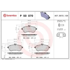 BREMBO fékbetétkészlet, tárcsafék P 50 070 autóalkatrész