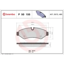 BREMBO fékbetétkészlet, tárcsafék P 50 155 autóalkatrész