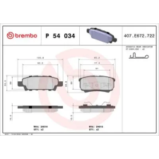 BREMBO fékbetétkészlet, tárcsafék P 54 034 fékbetét
