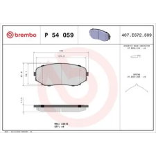 BREMBO fékbetétkészlet, tárcsafék P 54 059 autóalkatrész