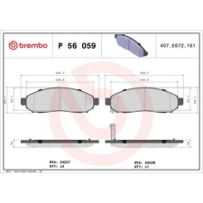 BREMBO fékbetétkészlet, tárcsafék P 56 059 autóalkatrész
