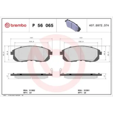 BREMBO fékbetétkészlet, tárcsafék P 56 065 autóalkatrész