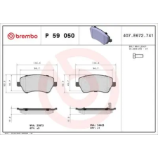 BREMBO fékbetétkészlet, tárcsafék P 59 050 autóalkatrész