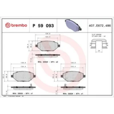 BREMBO fékbetétkészlet, tárcsafék P 59 093 autóalkatrész