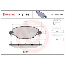 BREMBO fékbetétkészlet, tárcsafék P 61 071 autóalkatrész