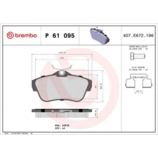 BREMBO fékbetétkészlet, tárcsafék P 61 095 autóalkatrész