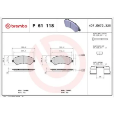 BREMBO fékbetétkészlet, tárcsafék P 61 118 autóalkatrész