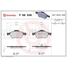 BREMBO fékbetétkészlet, tárcsafék P 68 048 autóalkatrész