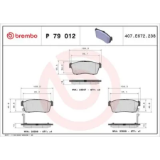 BREMBO fékbetétkészlet, tárcsafék P 79 012 autóalkatrész