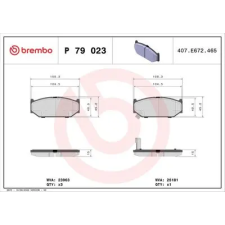 BREMBO fékbetétkészlet, tárcsafék P 79 023 autóalkatrész