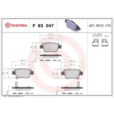 BREMBO fékbetétkészlet, tárcsafék P 83 047 autóalkatrész