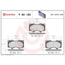 BREMBO fékbetétkészlet, tárcsafék P 83 102 autóalkatrész