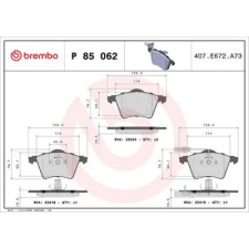 BREMBO fékbetétkészlet, tárcsafék P 85 062 autóalkatrész