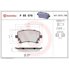 BREMBO fékbetétkészlet, tárcsafék P 85 076 autóalkatrész