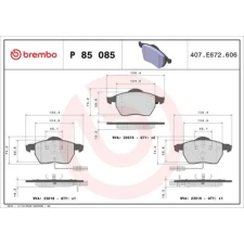 BREMBO fékbetétkészlet, tárcsafék P 85 085 autóalkatrész