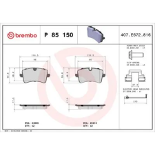 BREMBO fékbetétkészlet, tárcsafék P 85 150 autóalkatrész