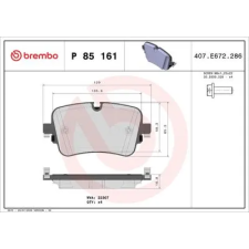 BREMBO fékbetétkészlet, tárcsafék P 85 161 autóalkatrész