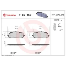 BREMBO fékbetétkészlet, tárcsafék P 85 165 autóalkatrész