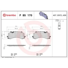 BREMBO fékbetétkészlet, tárcsafék P 85 170 autóalkatrész