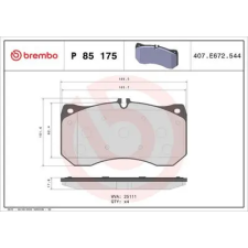 BREMBO fékbetétkészlet, tárcsafék P 85 175 autóalkatrész