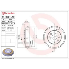BREMBO fékdob 14.D631.10 autóalkatrész