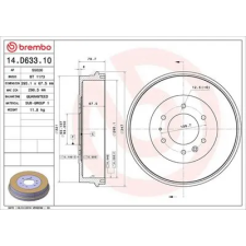 BREMBO fékdob 14.D633.10 autóalkatrész
