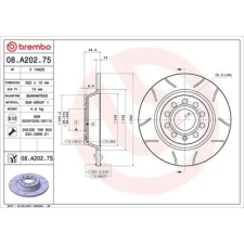 BREMBO féktárcsa 08.A202.75 autóalkatrész