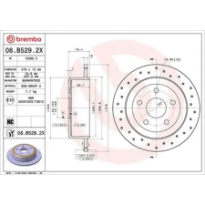 BREMBO féktárcsa 08.B529.2X autóalkatrész