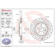 BREMBO féktárcsa 09.9587.1X autóalkatrész