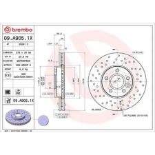 BREMBO féktárcsa 09.A905.1X autóalkatrész