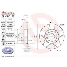 BREMBO féktárcsa 09.C547.75 autóalkatrész