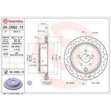 BREMBO féktárcsa 09.C662.1X autóalkatrész