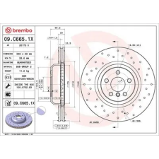 BREMBO féktárcsa 09.C665.1X autóalkatrész