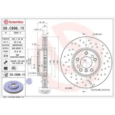 BREMBO féktárcsa 09.C896.1X autóalkatrész